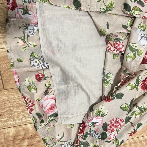 Cabi Skirt Womens 8 Beige Floral Pleated Full Lined Garden Party Spring Summer - Picture 6 of 7